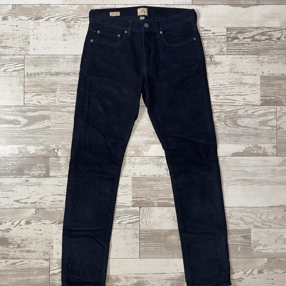 J Crew 484 Pants Mens 29x32 Blue Slim Fit Corduroy 5 Pocket Casual Chino Tapered
